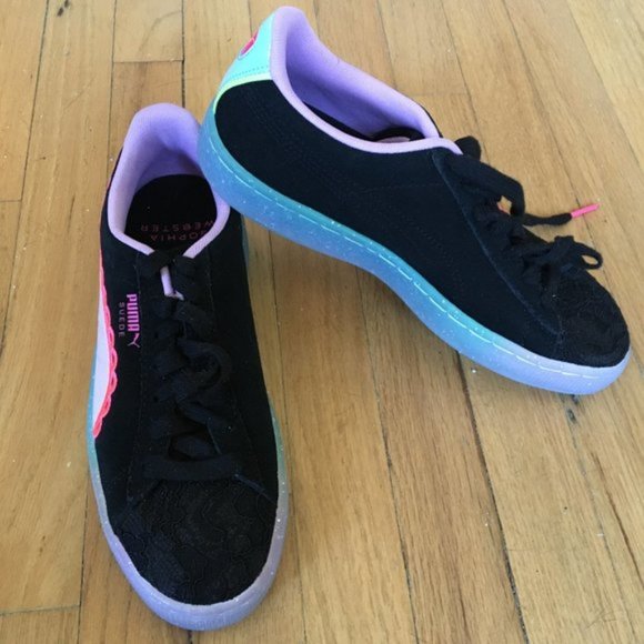NWOT Sophia Webster Fiery Coral Suede Sneakers - Picture 1 of 7